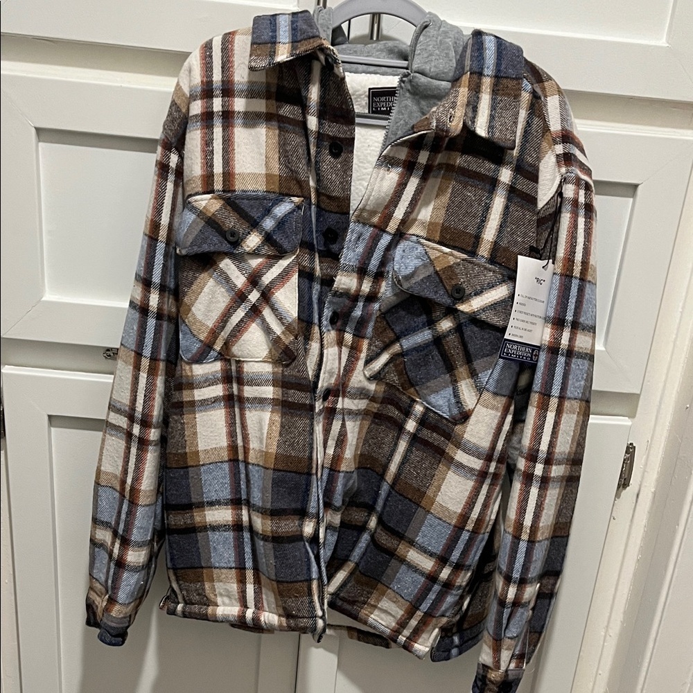 Plaid Flannel Jacket with Pockets